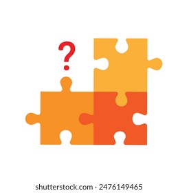 Conceptual illustration of a missing puzzle piece as brainstorming for solving a problem. Vector Illustration. 