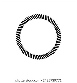 Ilustración conceptual de cuerda náutica simple en círculo perfecto, forma de círculo de cuerda. Diseño de joyería, marco de texto