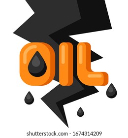 Conceptual illustration of oil cost reduction. Industrial and economic background.