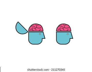 Conceptual Illustration of a open minded man.