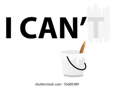 Conceptual illustration with paint bucket