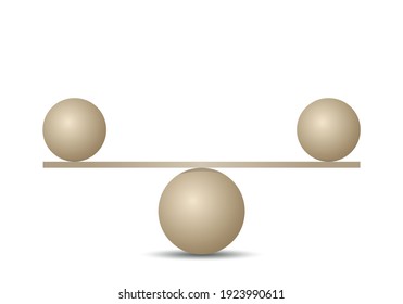 Conceptual illustration of the perfect balance between two issues. isolated vector