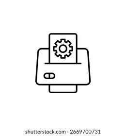 Ilustración Conceptual De La Impresora Con Rueda Dentada Que Simboliza Configuraciones Técnicas