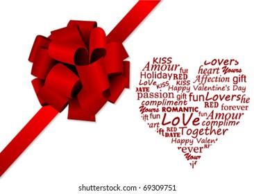 Conceptual illustration of a ribbon and a heart