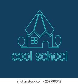Conceptual illustration of the school in the form of a pencil. vector