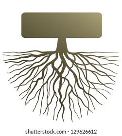 Conceptual illustration with silhouette of tree root