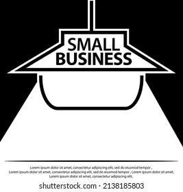 Conceptual illustration of small business start ideas. Vector Illustration on black background.