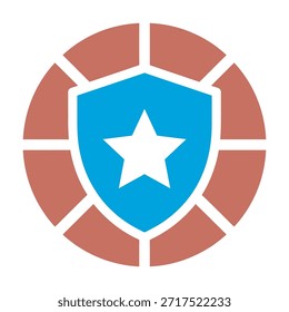 Ilustração conceitual de um escudo de estrelas dentro de uma parede circular representando a segurança da rede e a proteção por firewall