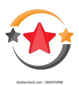 Conceptual Illustration mit einem Stern. Vektorgrafik für Logo, Marke, Aufkleber, Logo oder kreatives Design einzeln auf weißem Hintergrund