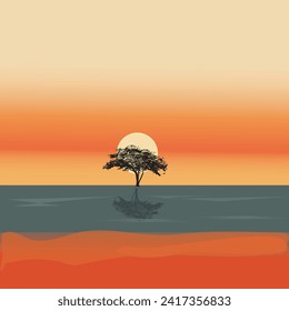 Konzeptionelle Abbildung eines Sonnenuntergangs