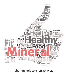 Conceptual illustration of tag cloud containing words related to healthy lifestyle  