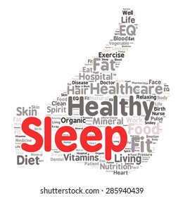 Conceptual illustration of tag cloud containing words related to healthy lifestyle  