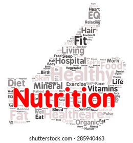 Conceptual illustration of tag cloud containing words related to healthy lifestyle  
