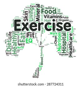 Conceptual illustration of tag cloud containing words related to healthy lifestyle