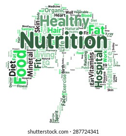 Conceptual illustration of tag cloud containing words related to healthy lifestyle