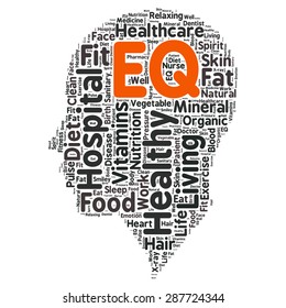 Conceptual illustration of tag cloud containing words related to healthy lifestyle