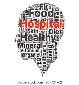 Conceptual illustration of tag cloud containing words related to healthy lifestyle