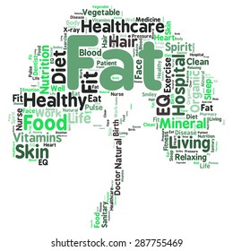 Conceptual illustration of tag cloud containing words related to healthy lifestyle