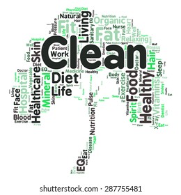 Conceptual illustration of tag cloud containing words related to healthy lifestyle