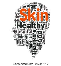 Conceptual illustration of tag cloud containing words related to healthy lifestyle