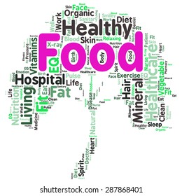 Conceptual illustration of tag cloud containing words related to healthy lifestyle