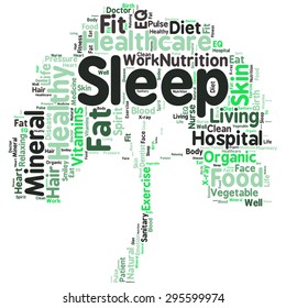 Conceptual illustration of tag cloud containing words related to healthy lifestyle