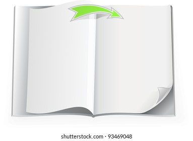 conceptual image of blank pages with an arrow to show the result eps10
