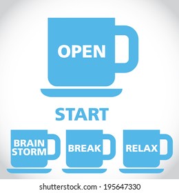 Conceptual image of coffee cup with business word