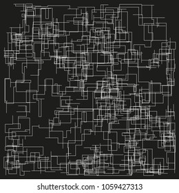 Conceptual image of communication system. Modern vector illustration. Complex schematic abstract scheme. Minimalistic background. Intricate geometric plan. Element of design.