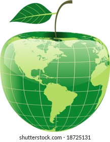 conceptual image - a globe in the shape of apple