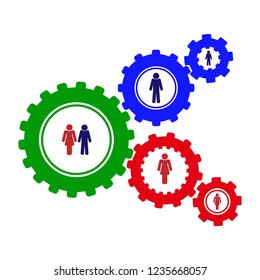 Conceptual image on the theme of the mechanism of creating family relationships