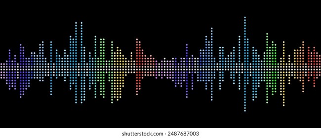 Conceptual image of sound wave, acoustics and sound vibrations, oscillations in space, Auditory System, concept Hearing Test, meditation and sound therapy, audio technologies and sound design