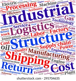 conceptual Industrial or Logistics text word cloud tagcloud 