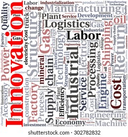 conceptual Industrial or Logistics text word cloud tagcloud 
