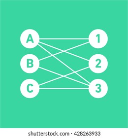 Conceptual infographic bubble group chart | modern flat design illustration of infographics elements white on green background