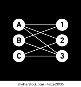 Conceptual infographic bubble group chart | modern flat design illustration of infographics elements white on black background