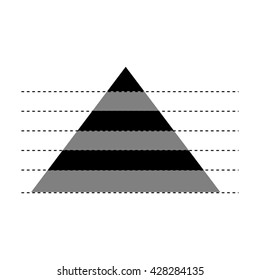Conceptual infographic pyramid chart | modern flat design illustration of infographics elements black on white background