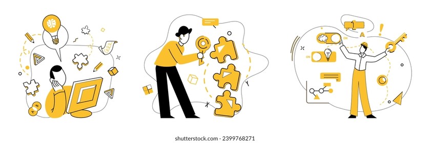 Ilustración de vectores de innovación conceptual. La lluvia de ideas y el conocimiento son vientos dinámicos que dirigen ideas innovadoras del barco El logro del tapiz se tejen a partir de hilos de innovación conceptual