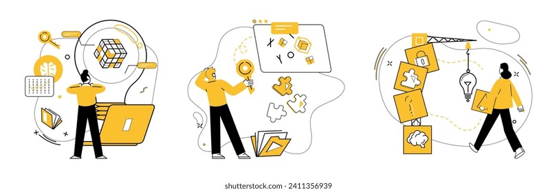 Conceptual innovation vector illustration. Conceptual innovation metaphorically dances with creativity in ballet success Intelligence and conceptual innovation are guiding stars in galaxy ideas