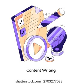 Diseño isométrico conceptual de la escritura de contenido