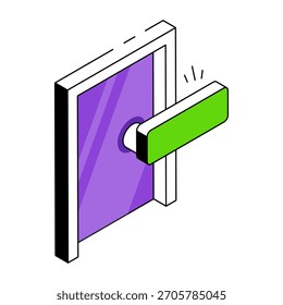 Ícone de design isométrico conceitual da porta