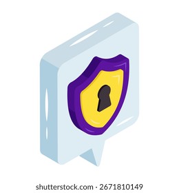 Icono de diseño isométrico conceptual del mensaje cifrado