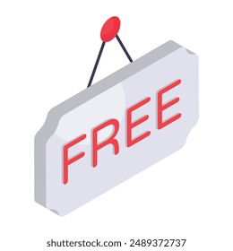 Icono de diseño isométrico conceptual de tablero libre