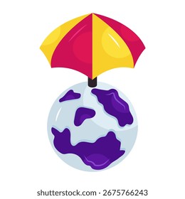 Icono de diseño isométrico conceptual del seguro global
