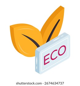 Icono de diseño isométrico conceptual de hojas