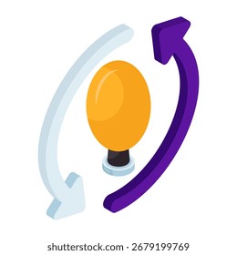 Icono de diseño isométrico conceptual de reciclaje de luz