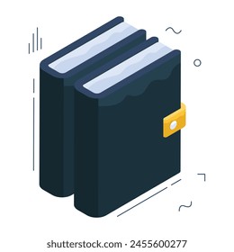 Conceptual isometric design icon of notebook

