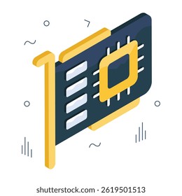 Conceptual isometric design icon of pci card