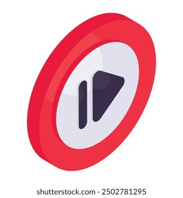 Konzeptionelles isometrisches Design Symbol der Schaltfläche "Vorwärts spielen" 