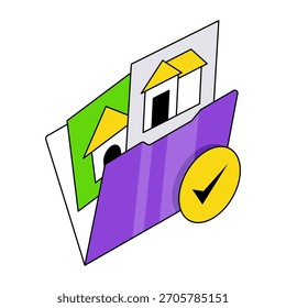 Icono de diseño isométrico conceptual de la carpeta de propiedades